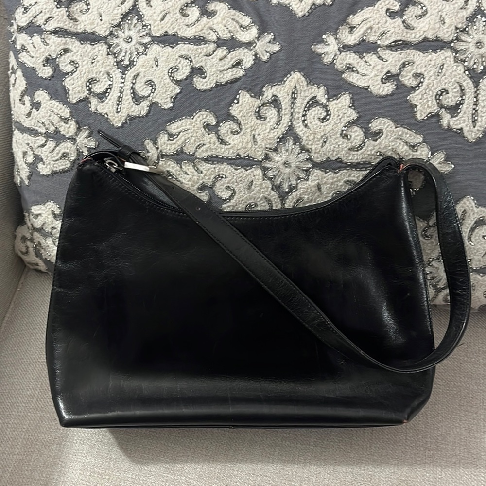 Hobo black leather shoulder bag